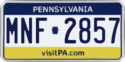 PA license plate MNF2857