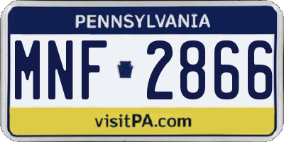 PA license plate MNF2866