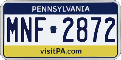PA license plate MNF2872