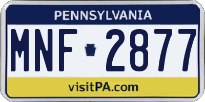 PA license plate MNF2877