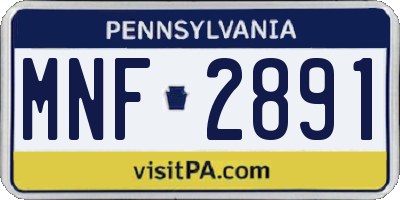 PA license plate MNF2891