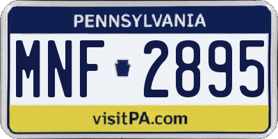 PA license plate MNF2895