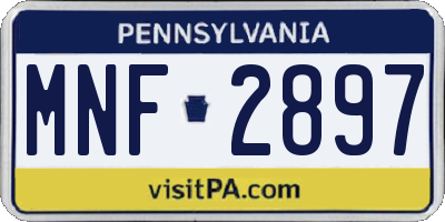PA license plate MNF2897