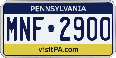 PA license plate MNF2900