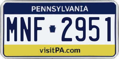 PA license plate MNF2951