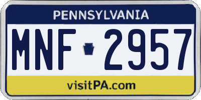 PA license plate MNF2957
