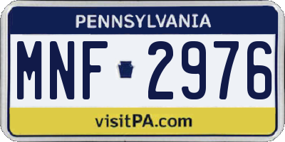 PA license plate MNF2976