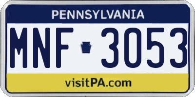 PA license plate MNF3053