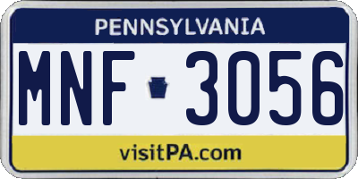 PA license plate MNF3056