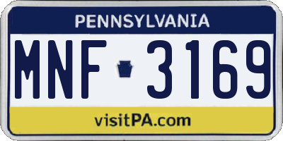 PA license plate MNF3169