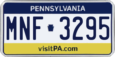 PA license plate MNF3295
