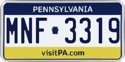 PA license plate MNF3319