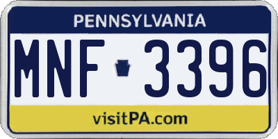 PA license plate MNF3396