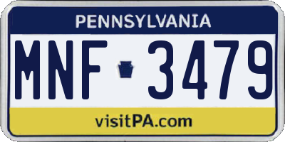 PA license plate MNF3479