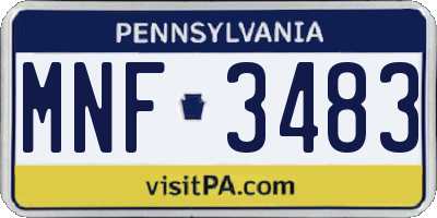 PA license plate MNF3483