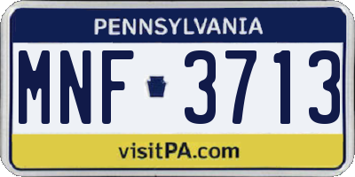 PA license plate MNF3713