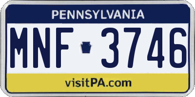 PA license plate MNF3746
