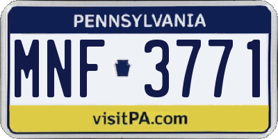 PA license plate MNF3771