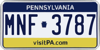 PA license plate MNF3787