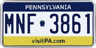 PA license plate MNF3861