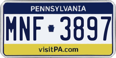 PA license plate MNF3897