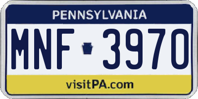 PA license plate MNF3970