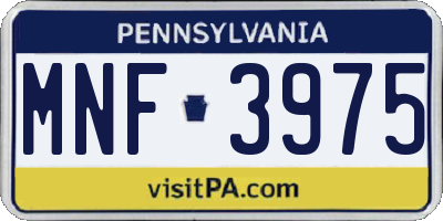 PA license plate MNF3975
