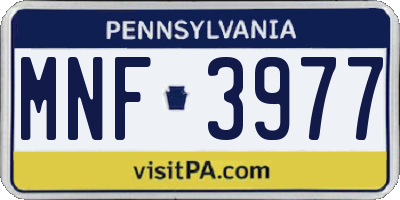 PA license plate MNF3977