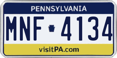 PA license plate MNF4134
