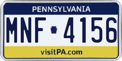 PA license plate MNF4156
