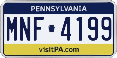 PA license plate MNF4199