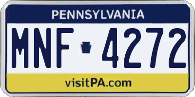 PA license plate MNF4272