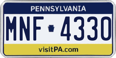PA license plate MNF4330