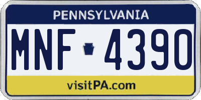 PA license plate MNF4390