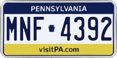 PA license plate MNF4392
