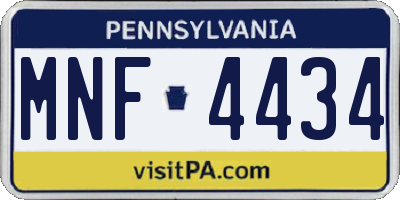 PA license plate MNF4434