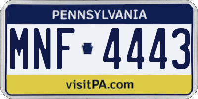 PA license plate MNF4443