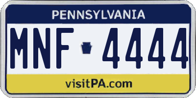 PA license plate MNF4444