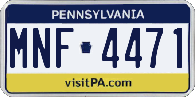 PA license plate MNF4471