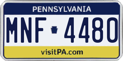 PA license plate MNF4480