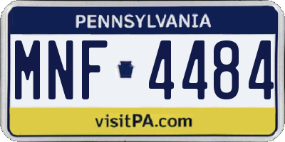 PA license plate MNF4484