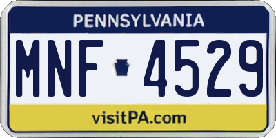 PA license plate MNF4529