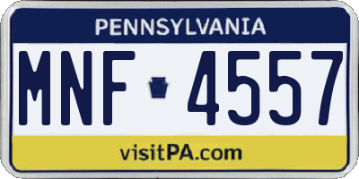PA license plate MNF4557