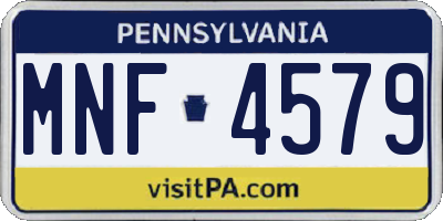 PA license plate MNF4579