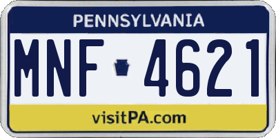 PA license plate MNF4621