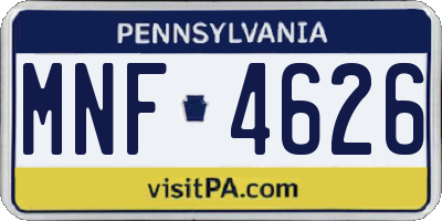 PA license plate MNF4626