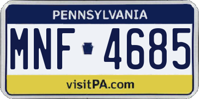 PA license plate MNF4685