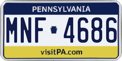 PA license plate MNF4686