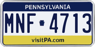 PA license plate MNF4713