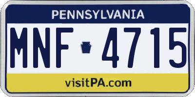 PA license plate MNF4715